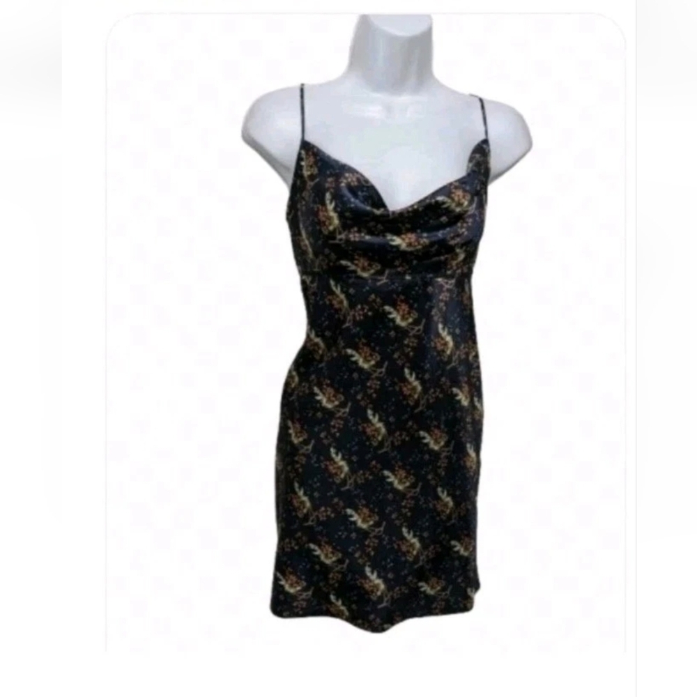Victoria's Secret Satin Bird Print Mini Slip Dress Chemise S #7500